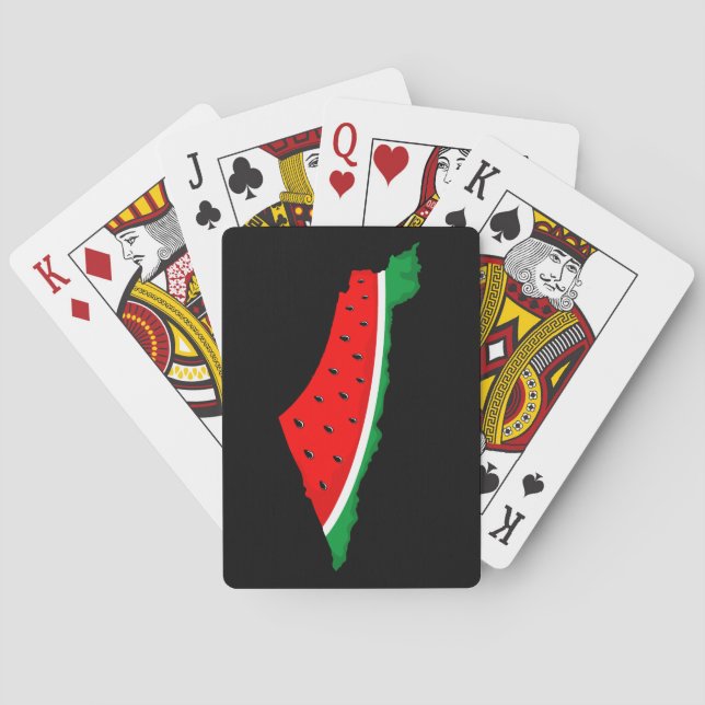 Baraja De Cartas Mapa de Palestina sandía símbolo de la libertad (Reverso)