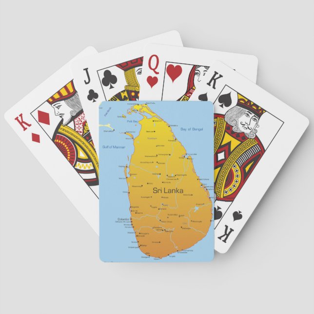 Baraja De Cartas Mapa de Sri Lanka (Reverso)