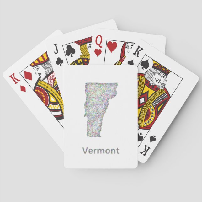 Baraja De Cartas Mapa de Vermont (Reverso)