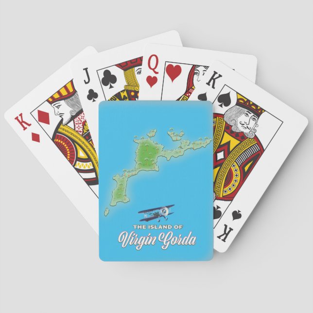 Baraja De Cartas Mapa de Virgin Gorda (Reverso)