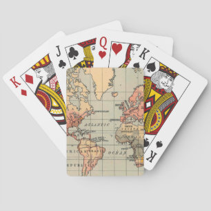 Baraja De Cartas Mapa del Mundo de Antigüedades Increíbles