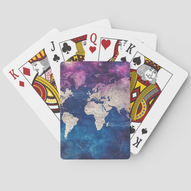 Baraja De Cartas Mapa del mundo de la época celestial (4) (Reverso)
