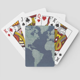 Baraja De Cartas Mapa del mundo de las líneas azules