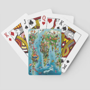 Baraja De Cartas Mapa del mundo de los animales