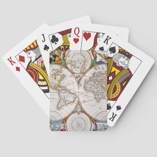 Baraja De Cartas MAPA DEL MUNDO, siglo XVII (Reverso)