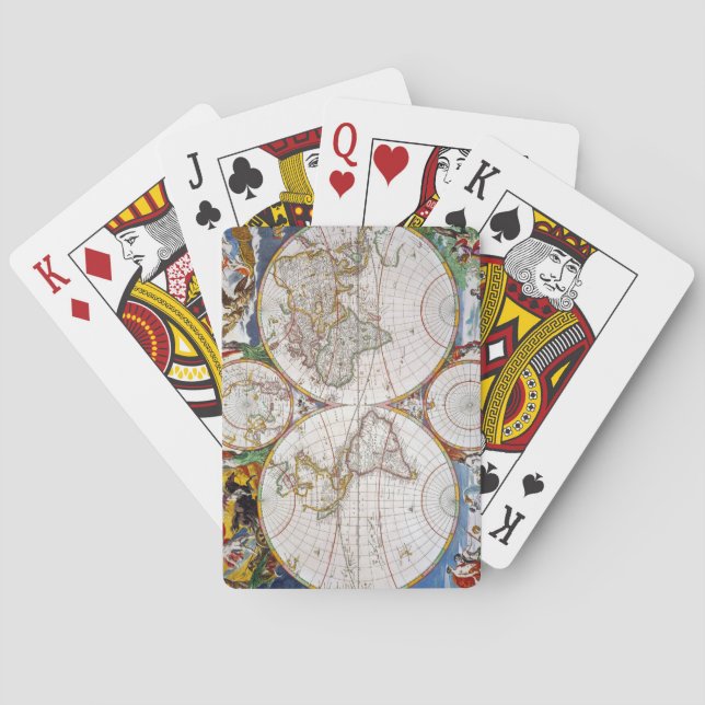 Baraja De Cartas MAPA DEL MUNDO, siglo XVII (Reverso)