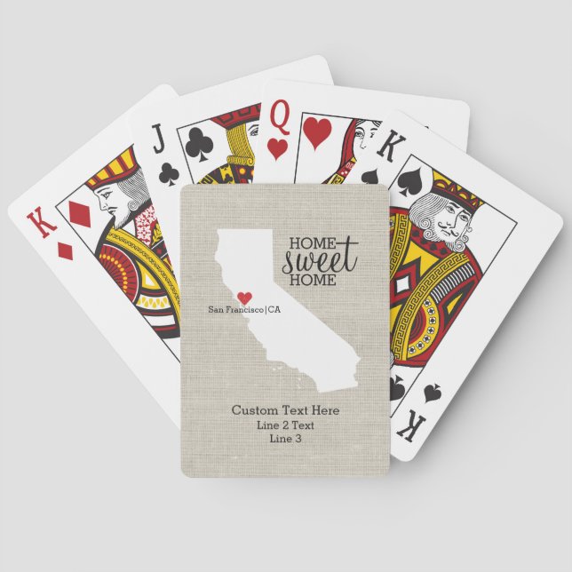 Baraja De Cartas Mapa del Personalizado de casa dulce de amor del e (Reverso)