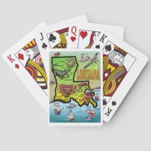 Baraja De Cartas Mapa del Personalizado de Luisiana