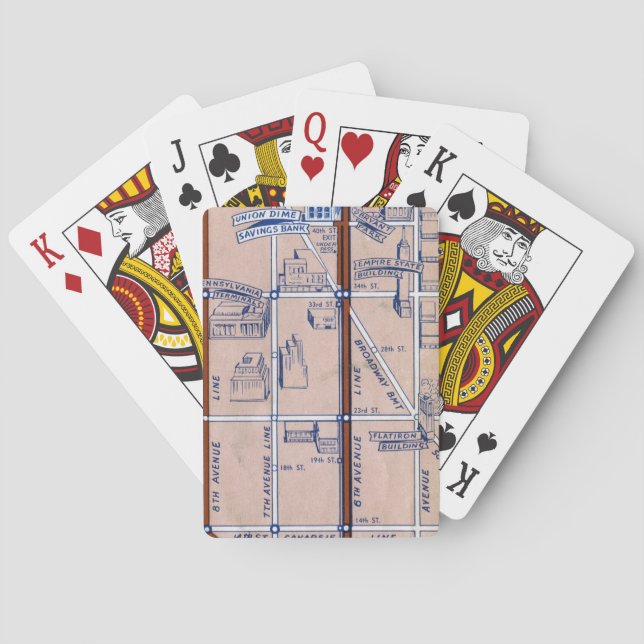 BARAJA DE CARTAS MAPA DEL SUBTERRÁNEO DE NUEVA YORK, 1940 2 (Reverso)