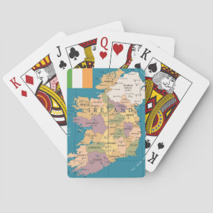 Baraja De Cartas Mapa del vintage de Irlanda