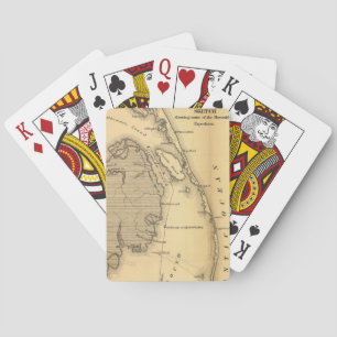 Baraja De Cartas Mapa del vintage de Outer Banks (1862)