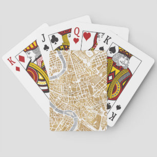 Baraja De Cartas Mapa dorado de la ciudad de Roma