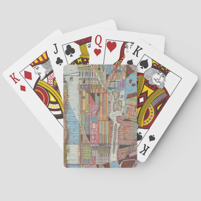 Baraja De Cartas Mapa moderno de Nueva York III (Reverso)