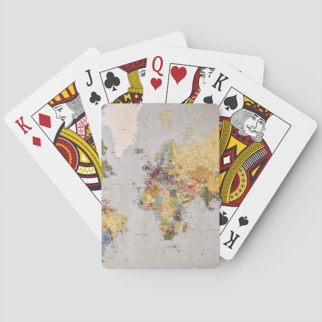 Baraja De Cartas mapa mundial (Reverso)