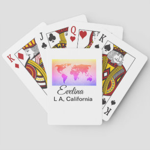 Baraja De Cartas Mapa mundial agregar nombre de texto lugar de la c