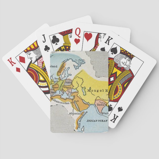 Baraja De Cartas MAPA MUNDIAL, c1300. (Reverso)