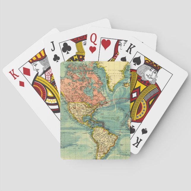 Baraja De Cartas Mapa Mundial con Estados Unidos (Reverso)