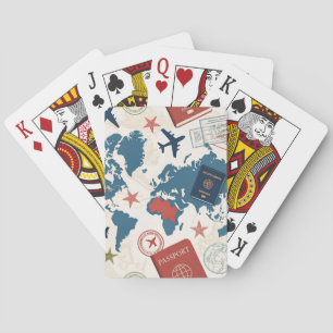 Baraja De Cartas Mapa Mundial de Viajes Patrón