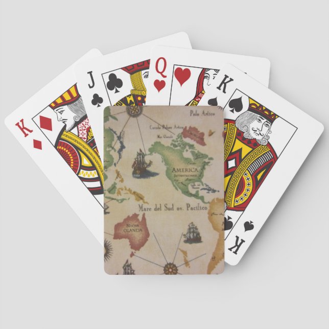 Baraja De Cartas Mapa Mundial del Pacífico (Reverso)
