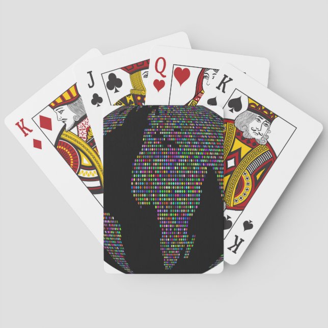 Baraja De Cartas mapa mundial del planeta (Reverso)