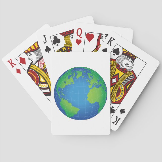 Baraja De Cartas Mapa mundial del planeta (Reverso)