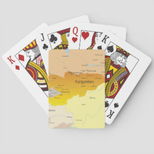 Baraja De Cartas Mapa político de Kirguistán y Asia Central