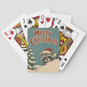 Baraja De Cartas Mapache Deriva Invernal Animal Navidad