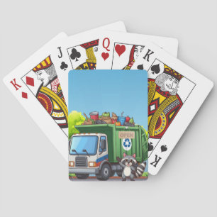 Baraja De Cartas Mapache lindo y camión de "comida"