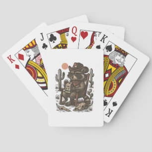 Baraja De Cartas Mapache Vaquero Divertido Western