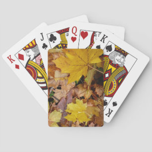 Baraja De Cartas Maple caído deja naturaleza otoño amarilla