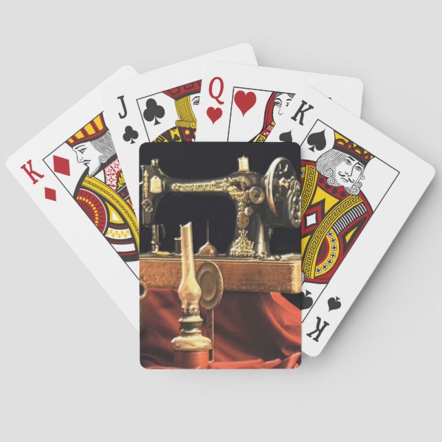 Baraja De Cartas Máquina de coser de época (Reverso)