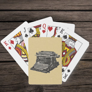 Baraja De Cartas Máquina de escribir antigua vintage de moda antigu