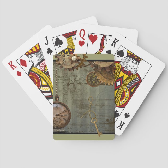 Baraja De Cartas Máquina de tiempo Steampunk (Reverso)