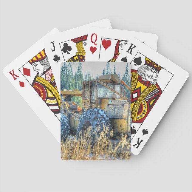 Baraja De Cartas Maquinaria agrícola, tractor, retroexcavadora, (Reverso)