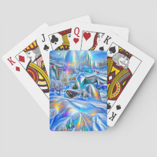 Baraja De Cartas Maravilla surrealista de invierno con luces irland