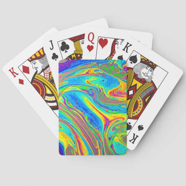 Baraja De Cartas Marble Arcoiris reluciente y hermoso (Reverso)