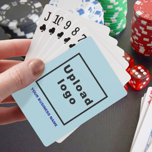 Baraja De Cartas Marca comercial azul claro en las tarjetas de repr