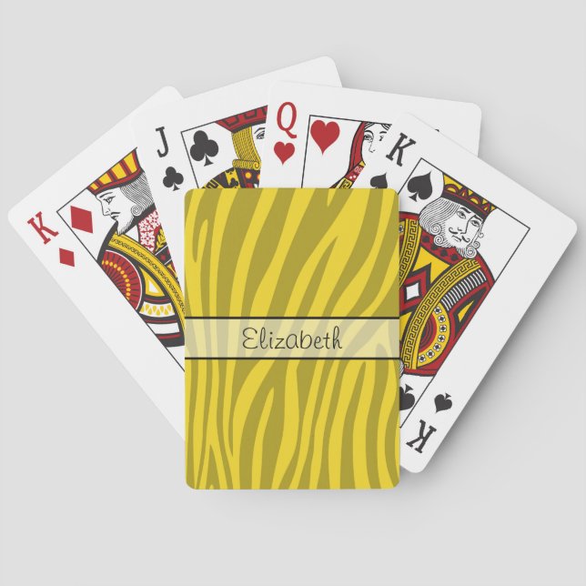 Baraja De Cartas Marca de cebra animal retro 11 (Reverso)