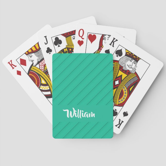 Baraja De Cartas Marca personalizada azul diagonal plástico texturi (Reverso)