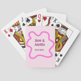 Baraja De Cartas Marco de borde de boda retro pastel rosa nombre fe