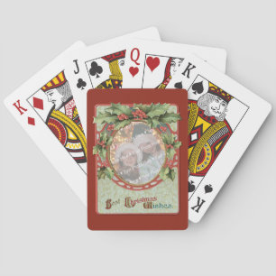 Baraja De Cartas Marco de Navidades Wreath Add-A-Photo