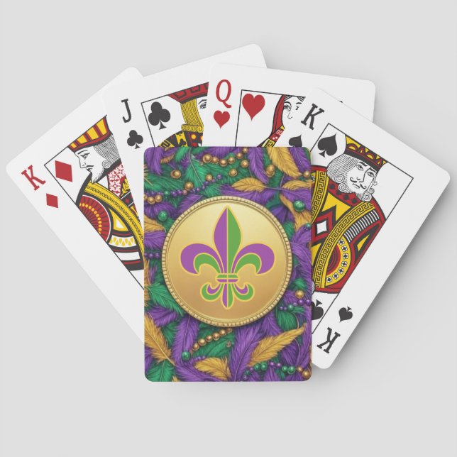 Baraja De Cartas Mardi Gras Fleur de lis (Reverso)