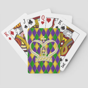 Baraja De Cartas Mardi Gras Harlequin Diamond Crown