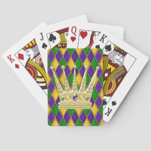 Baraja De Cartas Mardi Gras Harlequin Diamond Crown
