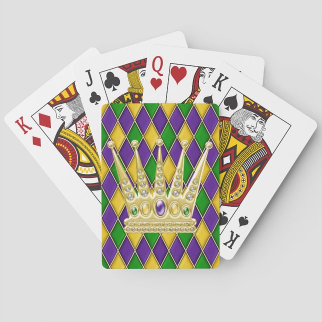 Baraja De Cartas Mardi Gras Harlequin Diamond Crown (Reverso)