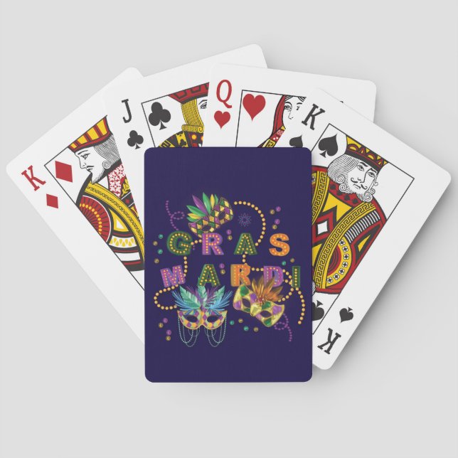 Baraja De Cartas Mardi Gras moderno (Reverso)