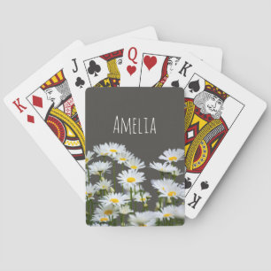 Baraja De Cartas Margaritas en Gris Personalizadas