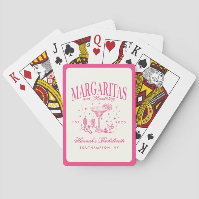 Baraja De Cartas Margaritas modernas retro y barca rayada de madure (Reverso)