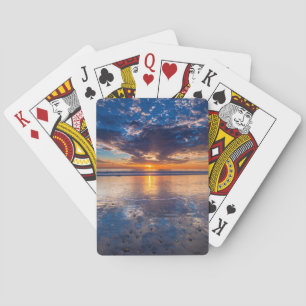 Baraja De Cartas Margen dramático, puesta de sol, CA