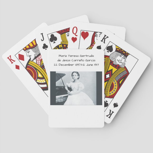Baraja De Cartas María Teresa Gertrudis de Jesús Carreño García (Reverso)